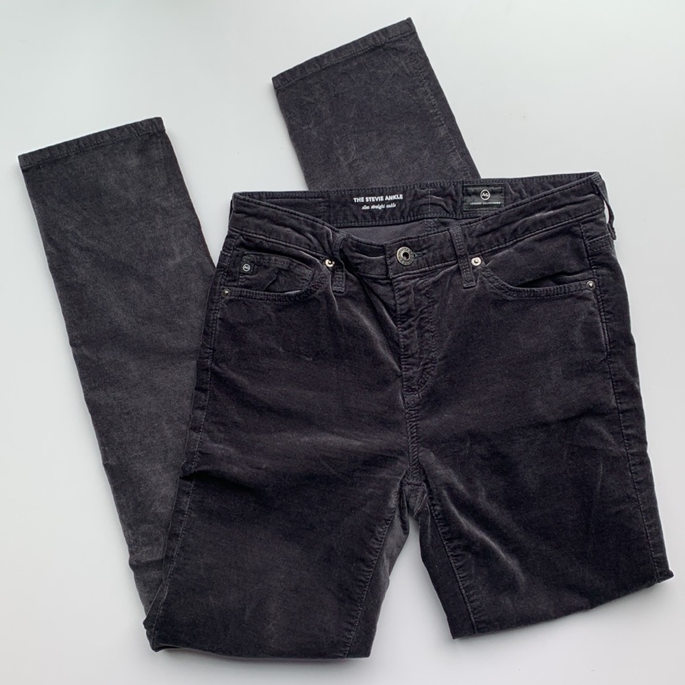 Adriano Goldschmied Gray Velvet The Stevie Ankle Pants Size 25